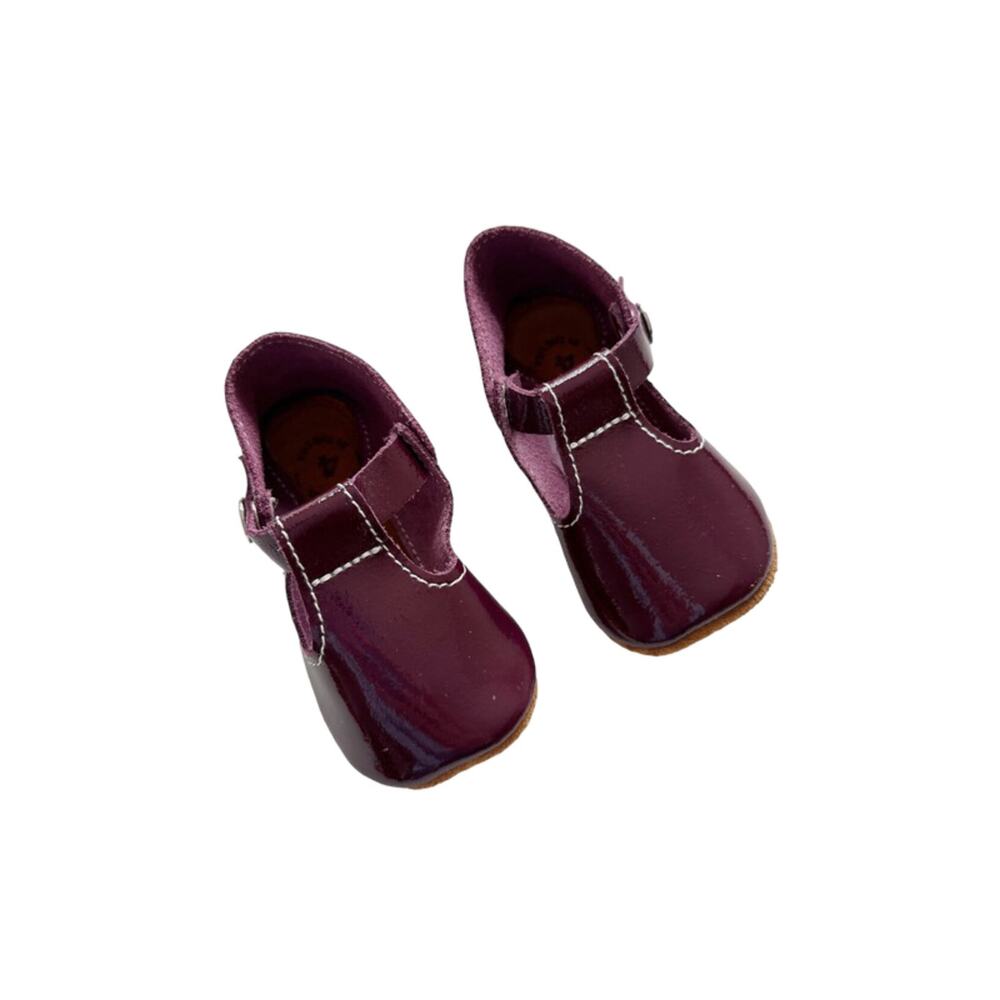 Mon Petit Patent Plum Soft Sole Shoes Size 4(9-12m)